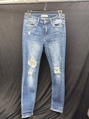 Flying Monkey Distressed Mid-Rise Skinny Jeans Size 29 Medium Wash